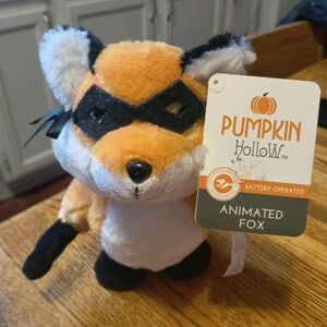 Animated Fox Stuffed Animal - Orange and White